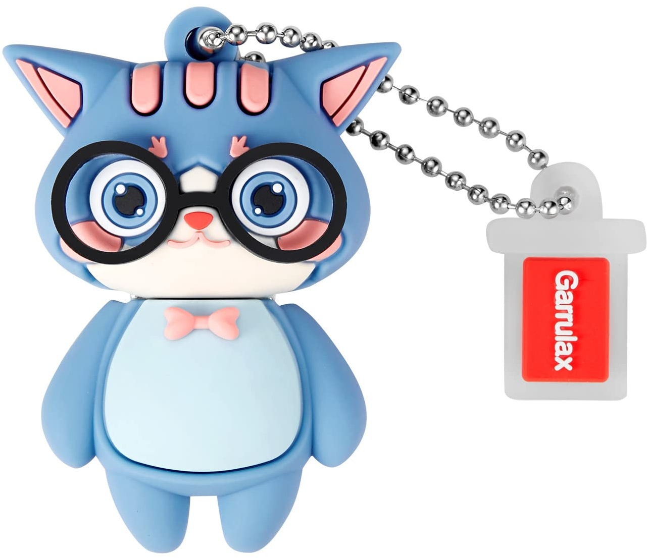 GARRULAX USB-Flash-Laufwerke, 64GB wasserdichtes Silikon USB2.0 High Speed USB-Daumenlaufwerke Memory Stick Pen Datum Speicher Pendrive U Disk(Blue Cat)