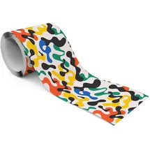 Muralo Tapetenbordüre selbstklebend 10 cm x 300 cm Papier Blau/Grün/Rot/Schwarz/Weiß