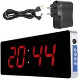 Digitale Led-wanduhr Aus Aluminiumlegierung Für Büro Und Schlafzimmer, Eu-stecker 110-240 V (zeigt Stunden Und Minuten An)