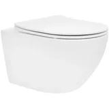 ECD Germany LuxeBath Tiefspül-WC mit WC-Sitz Weiß matt