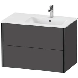Duravit XViu Waschtisch-Unterschrank XV41590B249 81x48x56cm, 2 Schubkästen, Becken rechts, schwarz matt, graphit matt