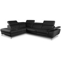 Ecksofa Kansas Leder Schwarz