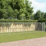 vidaXL Hundezwinger mit Tür 12 x 2 x 1,5 m Stahl Grau