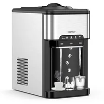 Costway 3-in-1 Eiswürfelbereiter Eisbereiter Desktop-Wasserspender mit Heiß&Kalt Wasser