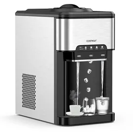 Costway 3-in-1 Eiswürfelbereiter Eisbereiter Desktop-Wasserspender mit Heiß&Kalt Wasser