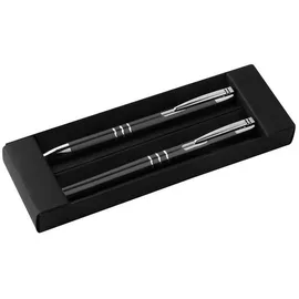 MacMa Kugelschreiber Metall Schreibset / Kugelschreiber + Rollerball / Farbe: schwarz