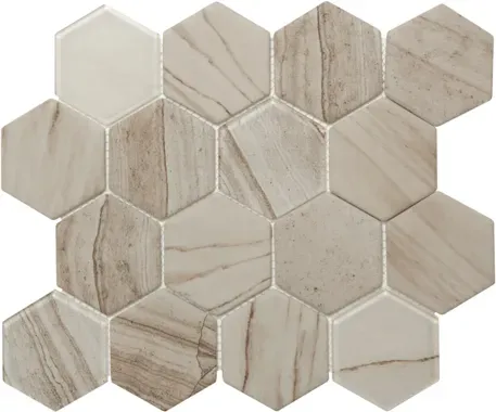 Premium Mosaic Glasmosaik beige 26x30 cm matt/glanz MOSV84LIGHT3D