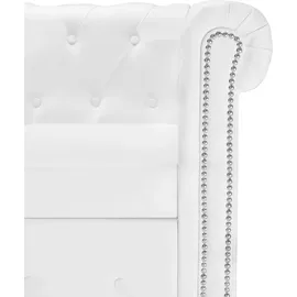 vidaXL Chesterfield-Sofa L-Form Kunstleder Weiß