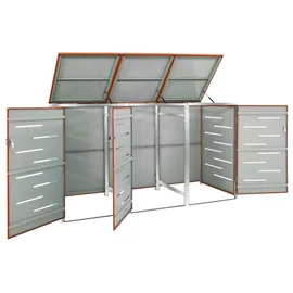vidaXL Mülltonnenbox für 3 Tonnen 207 x 77,5 x 115 cm orange