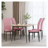 furnicato Esszimmerstuhl Samt Rosa 42x57,5x95 cm mit Eisenrahmen (4 St), Gepolsterte Sitzgruppe mit Schaumstofffüllung für das Esszimmer rosa