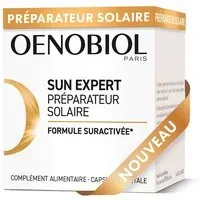 OENOBIOL SUN EXPERT Préparateur Solaire - Protection cellulaire renforcée* Favorise un hâle intense et éclatant Complément Alimentaire 30 capsules Programme 1 mois Capsule(S) pc(s)