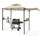 Tectake Grillpavillon 3,16 x 1,5 m inkl. 2 Seitenteile Beige