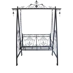 Schaukel Metall Kupfer Rost-Optik Kettenaufhängung Garten Terrasse Antik Vintage