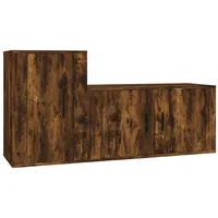 VidaXL 2-tlg. TV-Schrank-Set Räuchereiche Holzwerkstoff