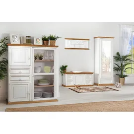 1a Direktimport Vitrine Mexico weiss / honigfarbig, Pinie weiß