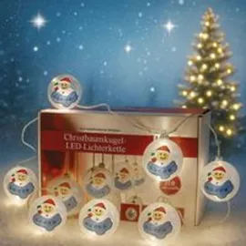 Buri LED Lichterkette aus Glas-Weihnachtskugeln Weihnachtsbeleuchtung Weihnachtsdeko