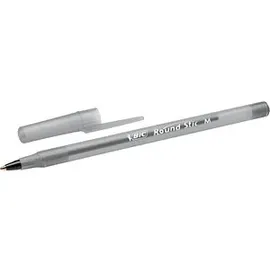 BIC Kugelschreiber Round Stic Simply schwarz/transparent, Schreibfarbe: schwarz, 60 St.