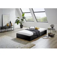 Westfalia Schlafkomfort Polsterbett "Osaka", schwarz, B:125cm L:205cm, Bezug:Kunstleder, 100%