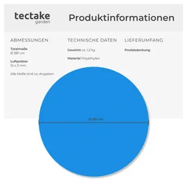 Tectake Poolabdeckung blau 381 cm