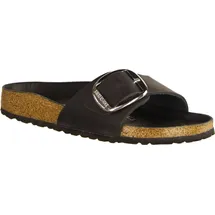 Birkenstock Madrid Big Buckle Nubukleder geölt schmal schwarz 37