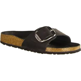 Birkenstock Madrid Big Buckle Nubukleder geölt schmal schwarz 37