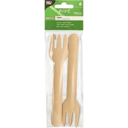 Papstar 120 Gabeln, Papier pure 15,5 cm natur