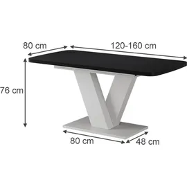 Vicco Fenaro 120 x 77,4 x 80 cm schwarz/weiß
