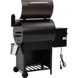 vidaXL Pelletgrill 104 cm mit Schornstein schwarz