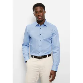 Olymp Businesshemd OLYMP "OLYMP Level Five, body fit, New York Kent", Herren, Gr. 43, Normaler Arm, bleu, 97% Baumwolle, 3% Elastolefin, Hemden