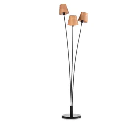 Stehleuchte Asia Schwarz/Eiche max. 6 Watt