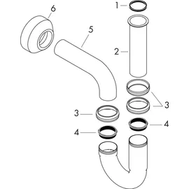 Hansgrohe Röhrensiphon installationsfreundlich chrom