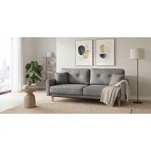 Home Affaire 3-Sitzer HOME AFFAIRE "TRIPLO optionale Schlafsofa mit Bettkasten, Maße B/T/H: 215/100/89 cm", grau (taupe), B:215cm H:89cm T:100cm, 100% Polyester, Sofas, Wahlweise Bettfunktion - Liegefläche 145x191 cm, Rücken-, Zierkissen
