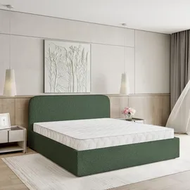 masseno Polsterbett, Grün, Holz, 140x200 cm, Schlafzimmer, Betten, Polsterbetten
