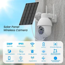 ANRAN 5MP Überwachungskamera Aussen Akku Weiß