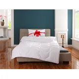 MY HOME Microfaserbettdecke Corella, Bettdecke 135x200 cm, mit Gratis-Kissen dazu: 40x80 cm, Füllung: 100% Polyester, Bezug: 100% Polyester, Bettdecken, Sommer, Winter, 4 Jahreszeiten, Decke mit Gratiskissen weiß 155 cm x 220 cm