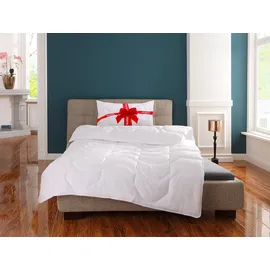 MY HOME Microfaserbettdecke Corella, Bettdecke 135x200 cm, mit Gratis-Kissen dazu: 40x80 cm, Füllung: 100% Polyester, Bezug: 100% Polyester, Bettdecken, Sommer, Winter, 4 Jahreszeiten, Decke mit Gratiskissen weiß 155 cm x 220 cm