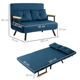 Homcom Schlafsofa, Stahl, Polyester