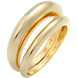 Elli PREMIUM Bandring Basic Klares Design 2er Set 925 Silber Ringe   Damen 