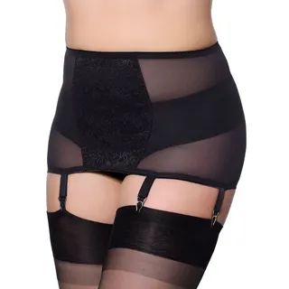 Ulla Dessous Strumpfhalter Strumpfgürtel mit 6 Strapsen, mit Strumpfhalter schwarz 54