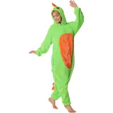 corimori 1852 Byte der Dinosaurier Damen Herren Onesie Jumpsuit Anzug Einteiler Kostüm Verkleidung Gr. 170-180cm, Grün