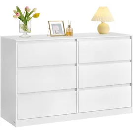 VASAGLE Kommode Kailyn 40 x 119,4 x 75 cm Weiß