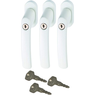 ABUS FG200 W SB abschließbarer Fenstergriff, weiß im Set 3 Stück