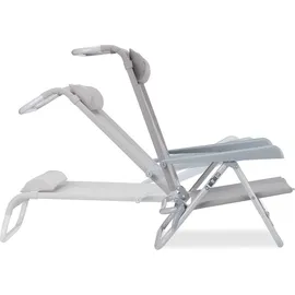 Relaxdays Liegestuhl 58 x 80 x 76,5 cm grau klappbar