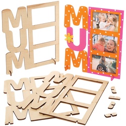 Mum"-Fotorahmen aus Holz  (Pro Set 4) Basteln mit Holz