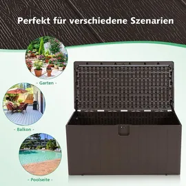 Costway Gartenbox 127,5 x 61,5 x 64 cm 1-tlg. Braun