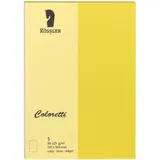 RÖSSLER 220719543 - Coloretti Karten, 220 g/m2, DIN B6 hd, goldgelb, 5 Stück