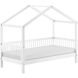 Vipack Hausbett 90 x 200 cm Buche massiv weiß lackiert