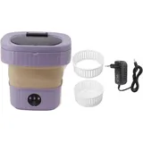 6L tragbare Mini-Eimer-Waschmaschine, faltbar, automatische Mini-Waschmaschine mit sanftem Schleudern, 100–240 v, violette Farbe, EU-Stecker - Sjlerst