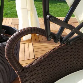 Swing&Harmonie Sonneninsel Rattan Lounge grau