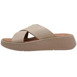 FitFlop  Sandalen F-MODE LEATHER FLATFORM CROSS SLIDES  in Braun, 40